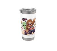 Alien Bigfoot No 'Rules Just Vibes Funny Cryptid Bicchiere termico in acciaio inox doppia parete