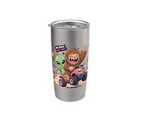 Alien Bigfoot No 'Rules Just Vibes Funny Cryptid Bicchiere termico in acciaio inox doppia parete
