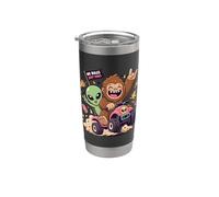 Alien Bigfoot No 'Rules Just Vibes Funny Cryptid Bicchiere termico in acciaio inox doppia parete