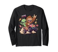 Alien Bigfoot No 'Rules Just Vibes Funny Cryptid Maglia a Manica