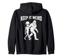 Alien Bigfoot Strano Amicizia Cryptid Umorismo Illustrazione Felpa con Cappuccio