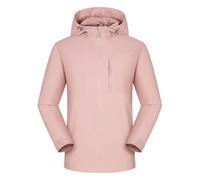 Alien camicia da donna a maniche lunghe giacca a vento impermeabile con cappuccio tinta unita giacca outdoor giacca traspirante, rosa, 5XL