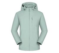 Alien camicia da donna a maniche lunghe giacca a vento impermeabile con cappuccio tinta unita giacca outdoor giacca traspirante, Verde, 5XL