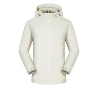 Alien camicia da donna a maniche lunghe giacca a vento impermeabile con cappuccio tinta unita giacca outdoor giacca traspirante, bianco, 5XL