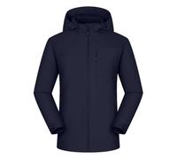 Alien camicia da donna a maniche lunghe giacca a vento impermeabile con cappuccio tinta unita giacca outdoor giacca traspirante, Blu scuro, 5XL