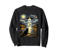 Alien Cat Abduction Van Gogh Ispirato Incontro Divertente Felpa
