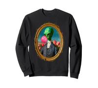 Alien Che soffia Bubble Gum Divertente Storico Spazio Ritratto Felpa