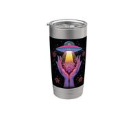 Alien Contatto Floreale Cosmico Vita Invisibile Mistero Celeste Bicchiere termico in acciaio inox doppia parete