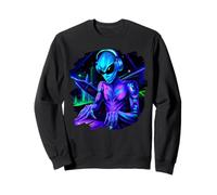 Alien Cyborg DJ Robot Record Techno Musica Cool Aliens Felpa