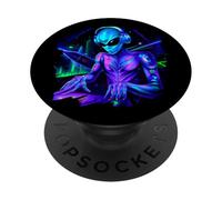 Alien Cyborg DJ Robot Record Techno Musica Cool Aliens PopSockets PopGrip Adesivo