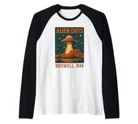 Alien Days Roswell Camicia Retro UFO New Mexico Sky Maglia con Maniche Raglan