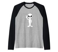 Alien Disclosre/UFO o UAP Peace Sign Crop Circle Design Maglia con Maniche Raglan
