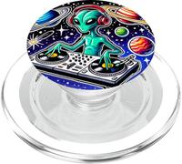 Alien DJ Funny Cosmic Space Rave EDM Music Festival PopSockets PopGrip per MagSafe
