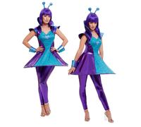 Alien Donna Costume Adulti Costume Alieni Risveglio Completo UK 4-18
