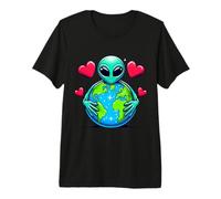 Alien Earth Day Abbracciare Pianeta Amante Bambini Ragazzi Ragazze Maglietta Premium
