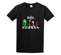 Alien Et American Science Fiction Extraterrestrial Film Creative Design On Abbey Road T-Shirt Graphic Tee Printed Top Mens Black Shirt 3XL