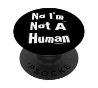 Alien Fun Divertente Alieni Citazioni Testo Divertente No Io Non Sono Un Umano PopSockets PopGrip Adesivo