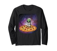 Alien Galaxy Pizza Sasquatch Space Adventure Food Lover Maglia a Manica