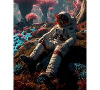 Alien Garden: Astronaut Composition Notebook: A Premium 7.5x9.25" Dotted Journal with 180 Pages for World-Building, Bullet Journaling, and Creative Exploration