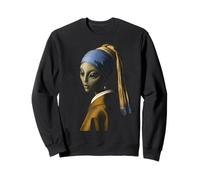 Alien Girl with a Pearl Orecchino Parodia Sci Fi Art Design Felpa