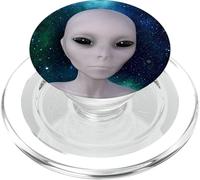 Alien Grey Head | I Believe Galaxy Space Design PopSockets PopGrip per MagSafe