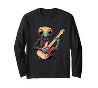Alien Guitarist Rocks the Universe Outfit per ragazzi e ragazze Maglia a Manica