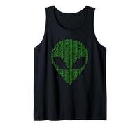 Alien Head Codice Binario Programmazione Scienza Nerd Canotta