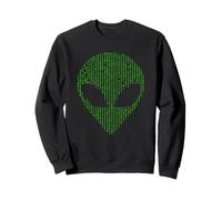 Alien Head Codice Binario Programmazione Scienza Nerd Felpa
