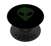Alien Head Codice binario Programmazione Scienza Nerd PopSockets PopGrip Adesivo