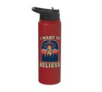 Alien Hunter UFO Area 51 Credi all'incontro con un disco Stainless Steel Insulated Water Bottle