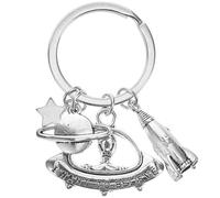 Alien Keychain UFO X-Files vuole credere, Charm Key Holder per Bag Rocket, argento, 8,8 x 3 x 0,2 cm