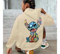 Alien Koala, felpa con cappuccio e maniche curve per ragazze, top in cotone da donna, abbigliamento da donna in stile college primaverile ed estivo, per abbigliamento sportivo all'aperto 8Y,9Y,10Y,11-