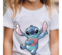 Alien Koala, T-shirt da bambina in cotone a coste, stile college, nuova primavera ed estate, top sportivi drappeggiati, morbidi e traspiranti, a maniche corte per bambini 6Y,7Y,8Y,9Y,10Y,11-12YAnimale