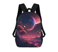 Alien Landscape with Celestial Bodies Zaino Scolastico Stampato in 3D Zaino Scolastico Per Bambini Zaini Scolastici Zaini Da Viaggio Borsa Casual Alla Moda Per Bambini Studenti Scolastici 17inch