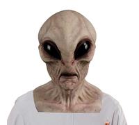 Alien LaTex Headgear - Copertura per il viso creepy, maschera per cosplay spaventosa | per giochi di ruolo spaventosi, travestimento dettagliato per feste in maschera, spettacolo teatrale