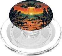 Alien Lover Disco volante UFO Abduction Dinosaur PopSockets PopGrip per MagSafe
