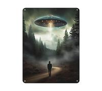 Alien Metal Tin Sign Alien Abduction Tin Signs Vintage Funny Alien Space poster Home Garage Yard Bar Camera da letto Wall Decor 30,5 x 43,2 cm
