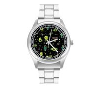 Alien - Orologio da polso da uomo, casual, con cinturino in acciaio inox, al quarzo, in lega, Stile:, regular, Bracciale