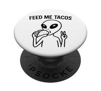 Alien Peace Love Tacos Tee - Funny UFO Food Lover tees PopSockets PopGrip Adesivo