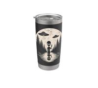 Alien Peace Sign UFO Foresta Spazio Fantascienza Fan Alien Lover Bicchiere termico in acciaio inox doppia parete