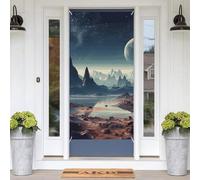 Alien Planet - Coperture decorative per porte stagionali, 180 x 89 cm, striscione per portico, sfondo fotografico, decorazioni per porta d'ingresso, giardino, cortile, patio, festa di compleanno da