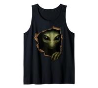 Alien Rettiliano Strappato Panno Divertente Extraterrestre Grafica 3D Canotta
