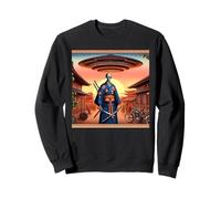 Alien Samurai Guerriero Invasione Dischi Volanti Felpa