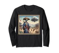 Alien Samurai Guerriero Invasione Dischi Volanti Maglia a Manica