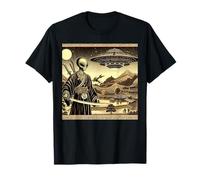 Alien Samurai Guerriero Invasione Dischi Volanti Maglietta
