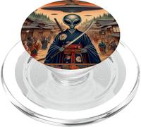 Alien Samurai Guerriero Invasione Dischi Volanti PopSockets PopGrip per MagSafe
