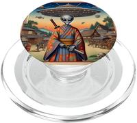 Alien Samurai Guerriero Invasione Dischi Volanti PopSockets PopGrip per MagSafe