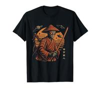 Alien Samurai UFO Guerriero Giapponese Fantascienza Ukiyo-e Space Art Maglietta con Stampa Grafica Economica