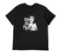 Alien Sex Fiend T-Shirt Graphic Tee Printed Top Mens Black Shirt L