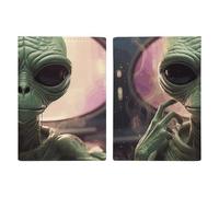Alien Smoke - Porta passaporto da viaggio con slot per carte di credito e carta d'imbarco, porta passaporti, carte di credito